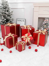 新年元旦装饰哑光红色礼物盒摆件美陈堆头商场橱窗场景布置用