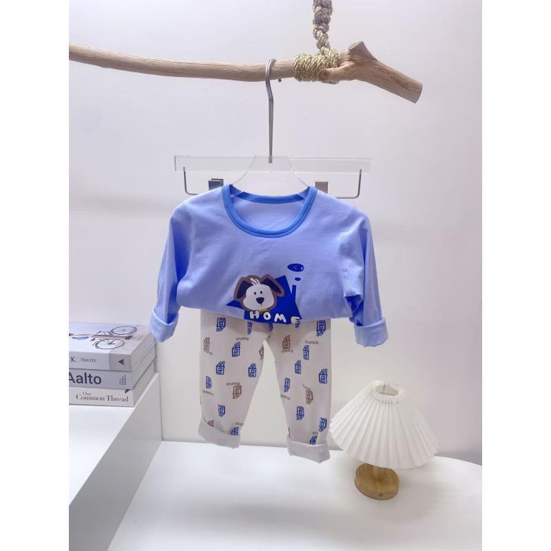 【爱啦爱啦】新款卡通家居服套装男女童春秋薄款透气莱卡棉套|undefined