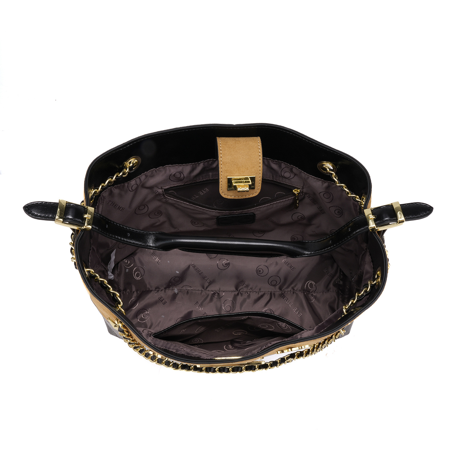 Bolsa de hombro de mujer de empalme de pelusa de contraste de color bolsas de cadena de moda casuales de gran capacidad bolsas de brazo 2882 #