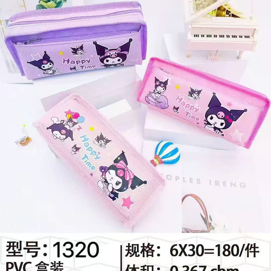 Estuche para lápices de doble capa de tela Oxford - Diseño cartoon y minimalista - Gran capacidad - Para almacenar lápices - Venta al por mayor