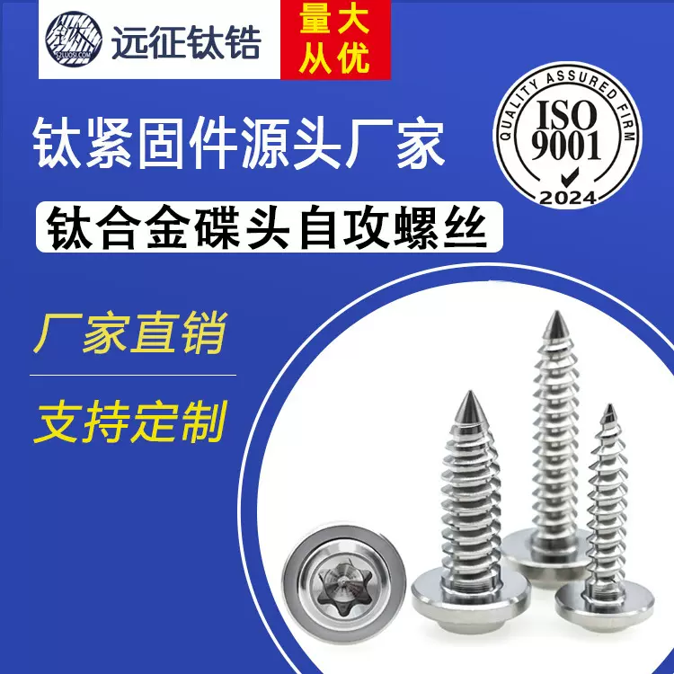 钛合金TC4碟头自攻螺丝钉ST4/ST5/ST6蝶头内梅花64电动车改装原色