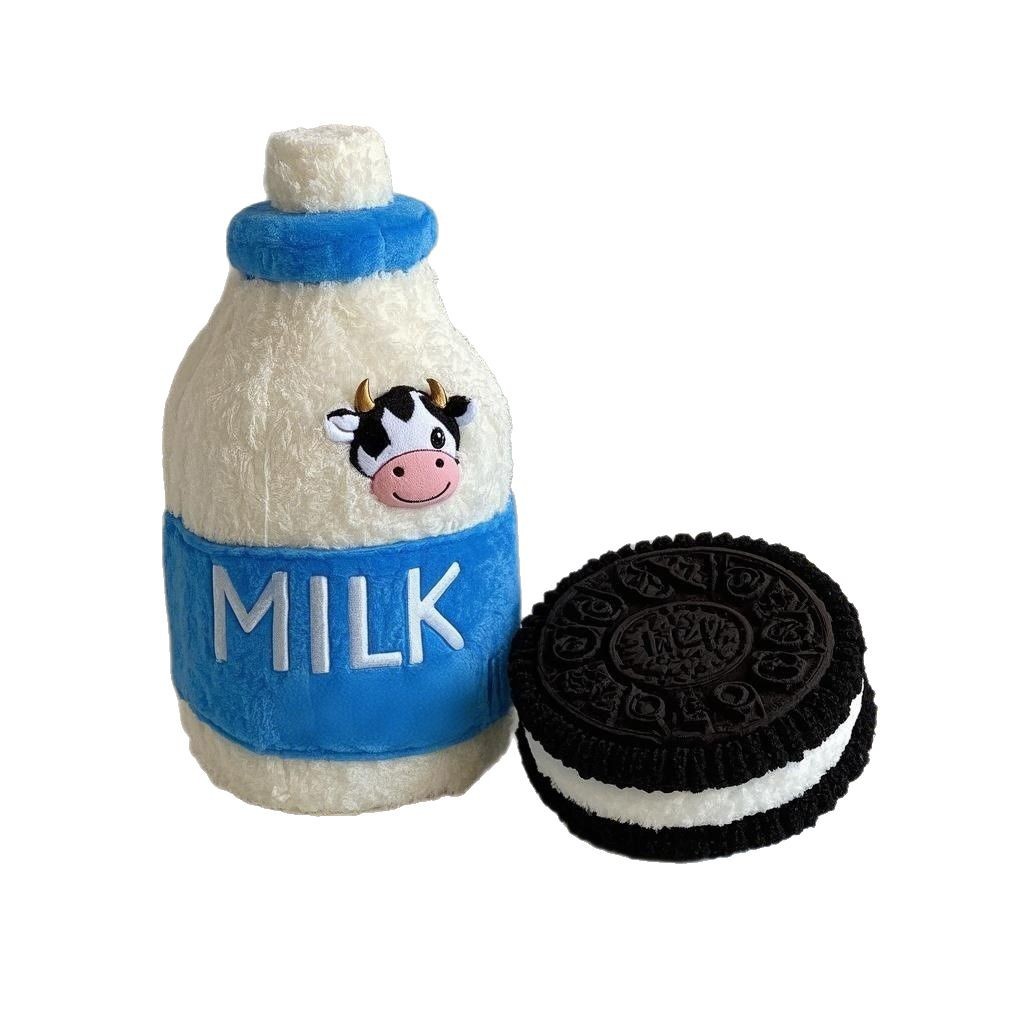 Nuevos productos transfronterizos originales galletas de leche BB llamados sonidos mascotas juguetes de peluche juguetes perros no pueden morder comercio exterior al por mayor