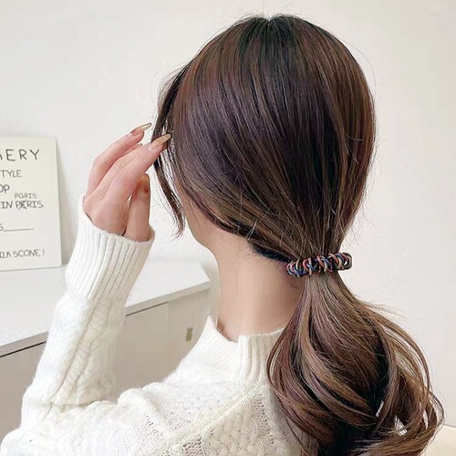 Amazon cross-border three-strand winding gradient phone cord hair band seamless hair tie headband does not hurt hair headwear