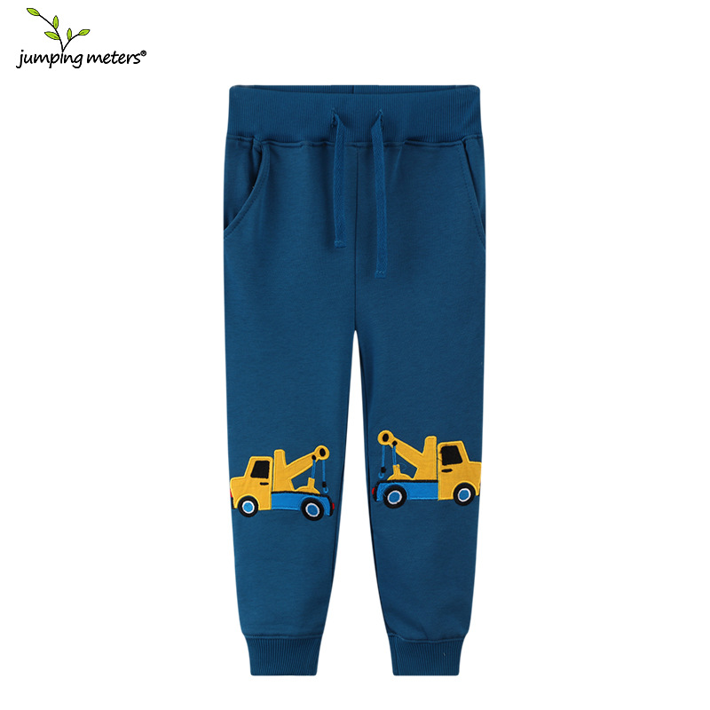 2025欧美风格儿童运动裤棉秋季新品男童卫衣裤子卡通刺绣挖机童裤