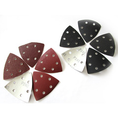 90*90*90mm 6-hole triangular red sandpaper self-adhesive velvet polishing sandpaper for furniture metal grinding dry sandpaper