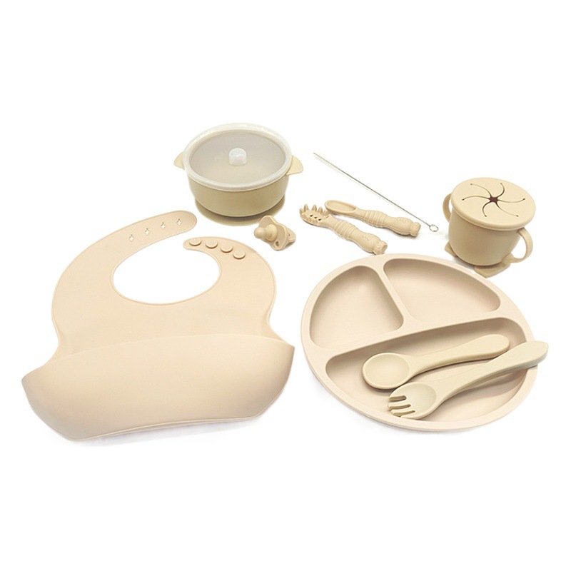 Morandi suplemento alimenticio para bebés alimentación integrada ventosa Plato para niños plato de silicona plato de rejilla vajilla resistente a las caídas