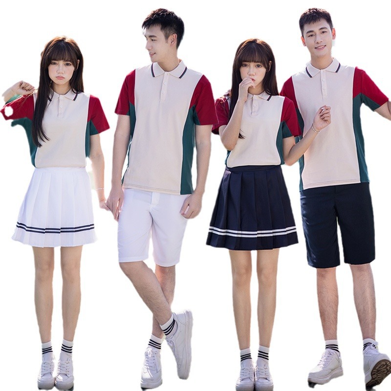 학교 교복 세트 고등학생 졸업식 교복 대학 스타일 초등학생 여름 반소매 스포츠 의류 도매