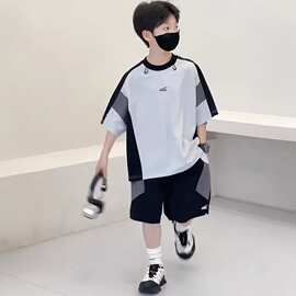 男童夏季套装2026新款中大童凉爽短袖速干洋气儿童夏装运动篮球服