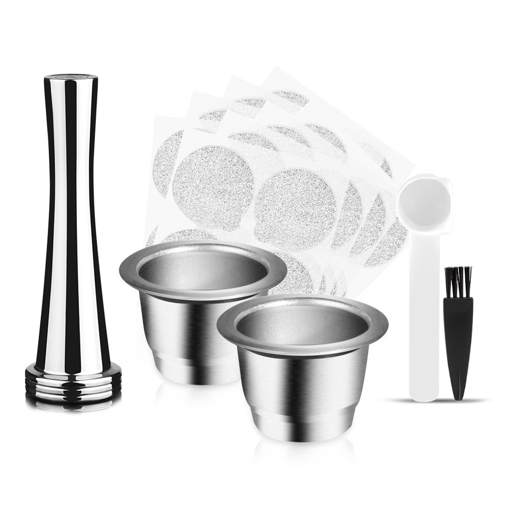 Cubierta de papel aluminio traje Acero inoxidable café cápsula taza Nestle cápsula llenado Filtro de café para muchas veces