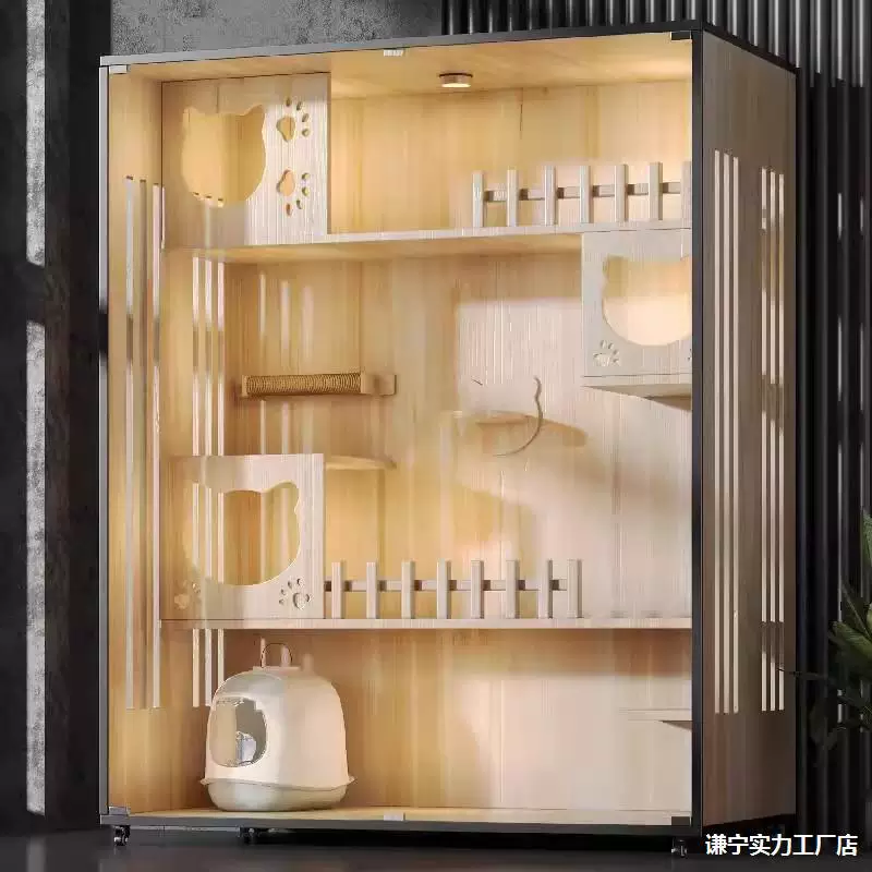 Деревянный коттедж luxury дом для кошек, комнатa панорамный шкаф-кошка, лежанка-кошки, лазалка, интегрированный домик кошки, клетка для кошки
