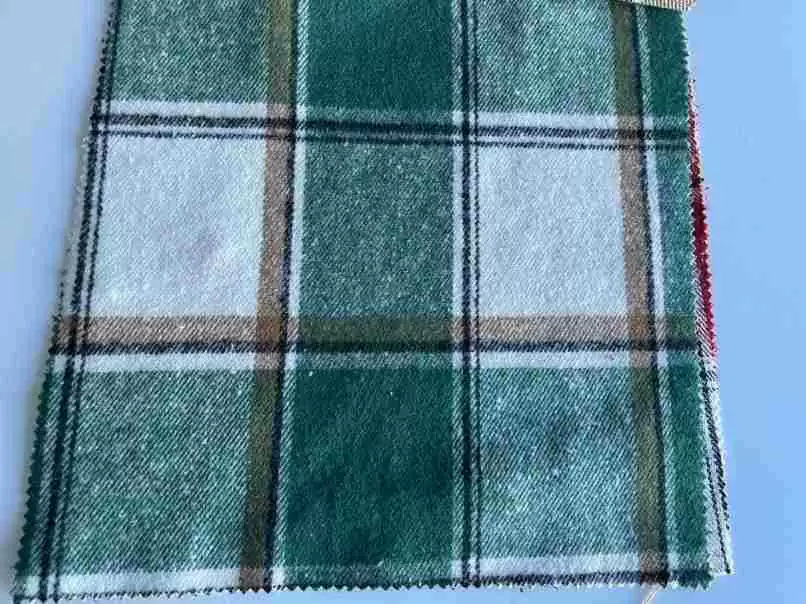 Mao woolen hair color weaving grid cloth polyester cotton double-sided woolen shirt cloth material 270-450G factory undertake orders