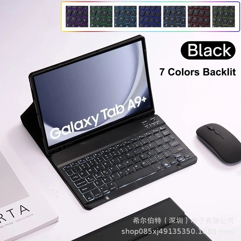 Samsung TabS109FE+Lite タブレット保護ケース A11+ Bluetooth バックライトキーボード磁気レザーケース S11 に適しています。|undefined