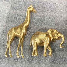 大象长颈鹿奢牌道具纯手工贴金箔圣诞树吊饰高端橱窗制品加工定至