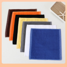 ✅批发纯棉小方巾30*30擦手巾刺绣logo礼品毛巾黄蓝灰色小方