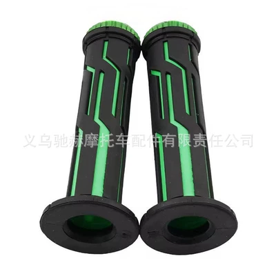Motorcycle Handle Cover: Handlebar Rubber Grips - cj-028-green