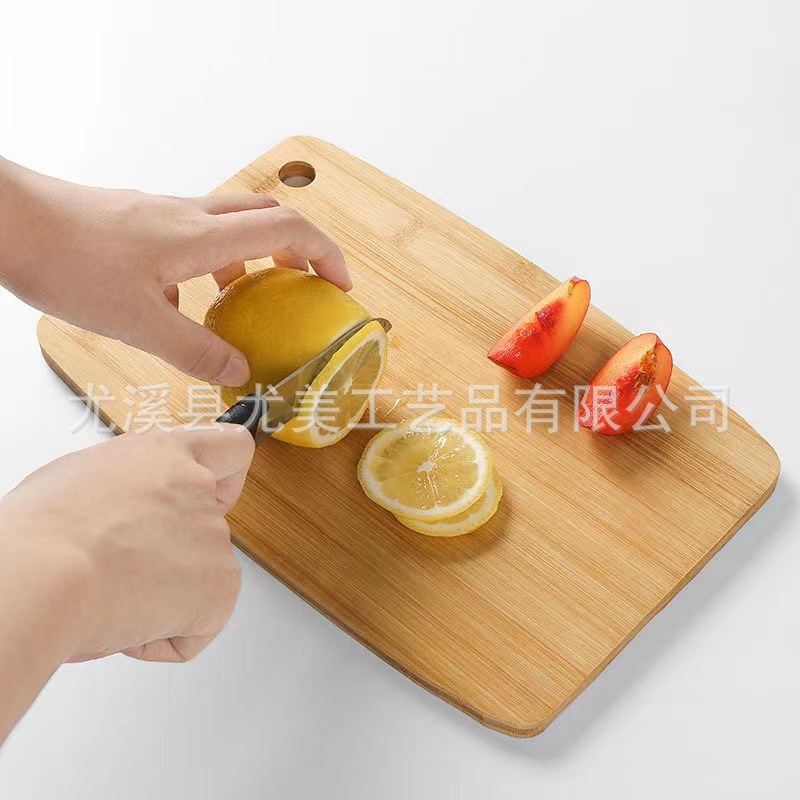 Tabla de cortar de la cocina del hogar tabla de cortar de frutas rectangular engrosada versión de cuchillo tamaño grande y mediano tamaño pequeño tabla de cortar de bambú de doble cara