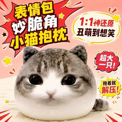 Cute and soft plush cat pillow, a stress-relief toy and healing stuffed toy