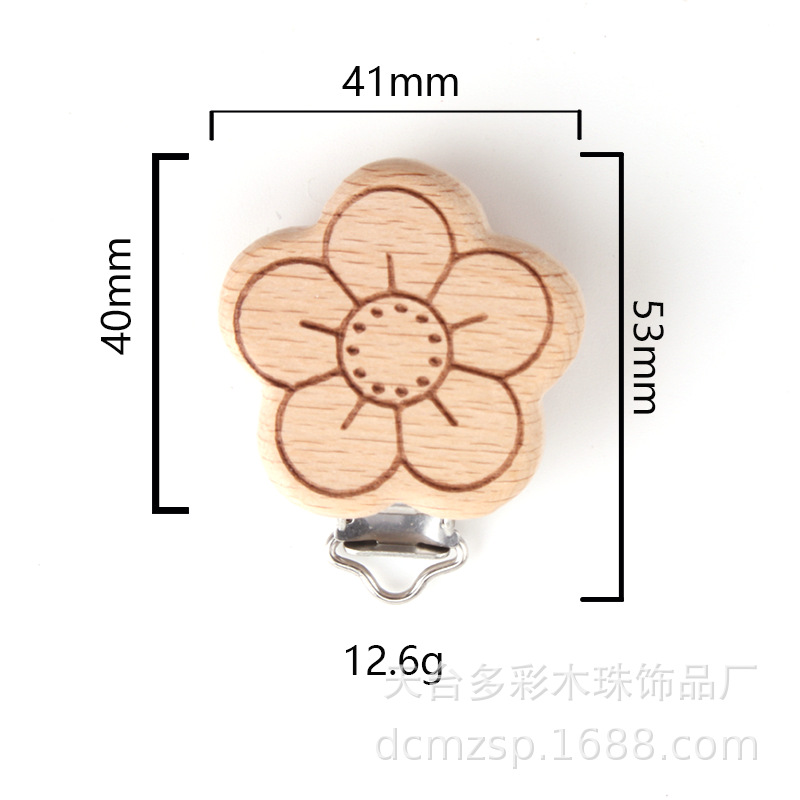 8624 marking round flower pacifier clip