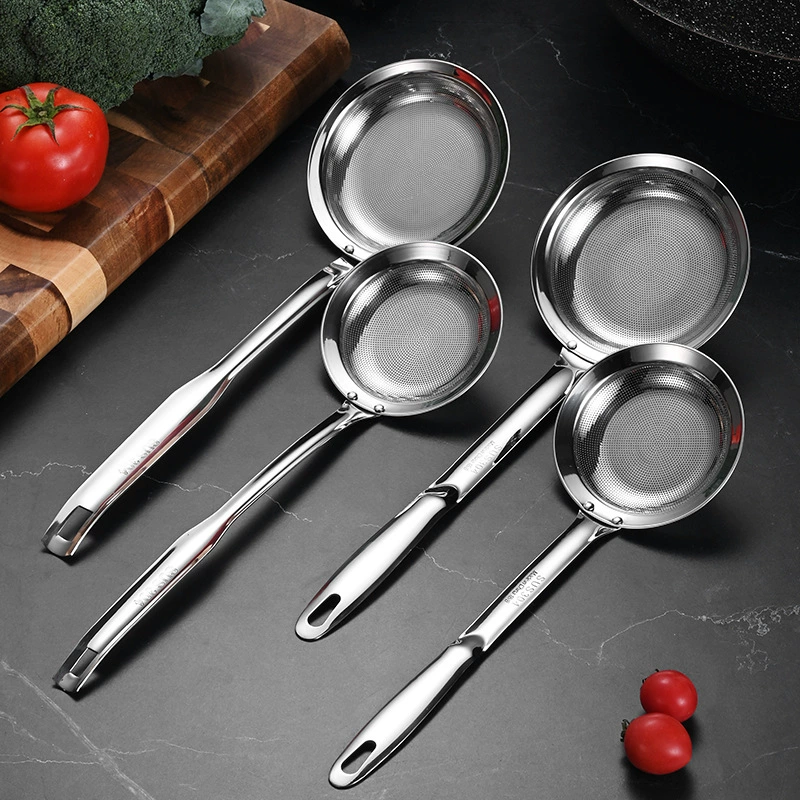 Ложка-скиммер из нержавеющей стали 304 с перфорированным ситечком для масла, сеткой для фильтрации масла, сепаратором остатков масла, ложкой для удаления масляной пены.