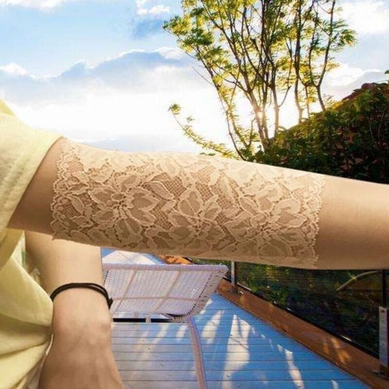 Original Long Lace Black Fake Sleeves by Xiuzhidu, Summer Mesh Strap Cuffs, Cool Sun Protection Fake Shoulder Sleeves