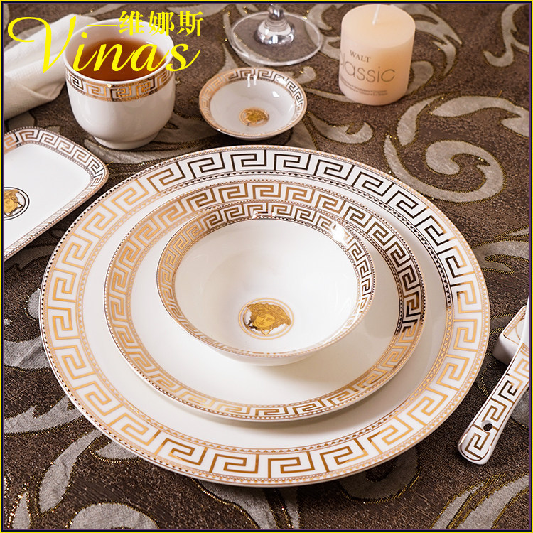 Hotel Kitchen Dining Plates Ceramic Dishes Bowls Restaurant Private Room Bone China Tableware Set Home Use Bowls and Plates Hotel Kitchen Dining Plates Ceramic Dishes Bowls Restaurant Private Room Bone China Tableware Set Home Use Bowls and Plates