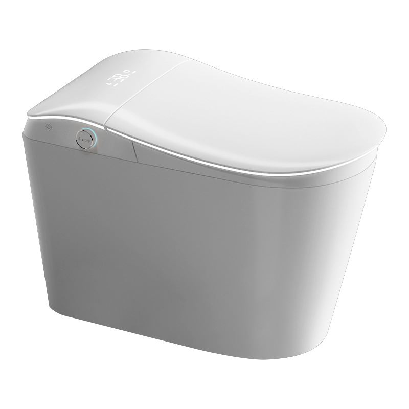 Inodoro inteligente ligero totalmente automático silencioso frontal para lavar mujeres con tanque de agua sin restricción de presión de agua limpieza y secado inodoro