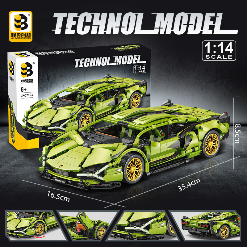 Popular Auto Deportivo Verde Personalizado en Grandes Cantidades por Fábrica OEM, se Puede Agregar Iluminación y Potencia, Estilo Lamborghini, se Puede Marcar e Imprimir. image 3