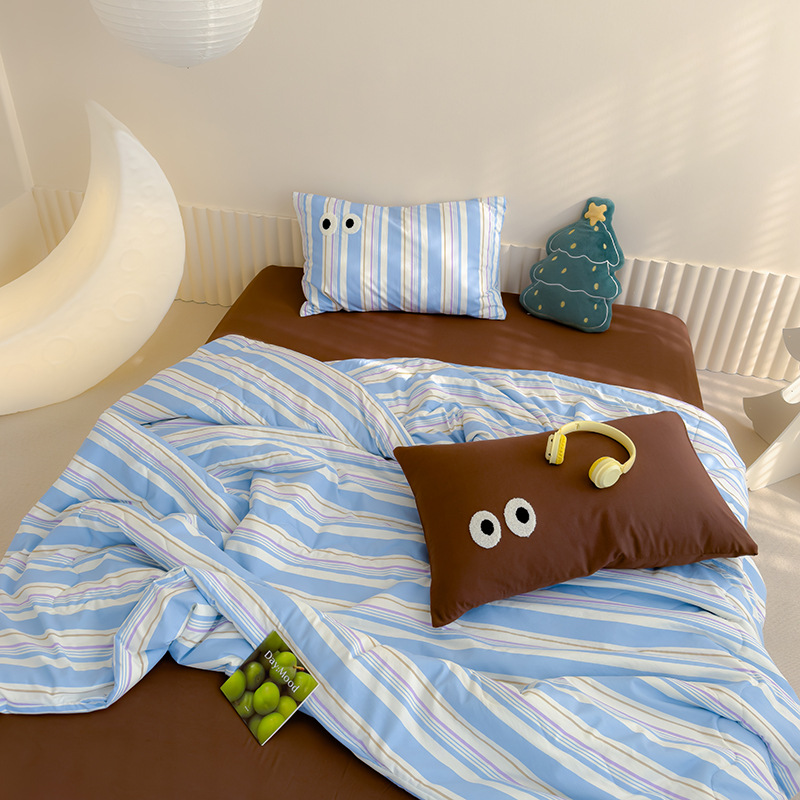 Clase A, algodón de nube agradable para la piel, edredón fresco de verano, edredón de aire acondicionado de soja, edredón de aire acondicionado súper suave, juego de cuatro piezas, edredón de verano, juego de tres piezas