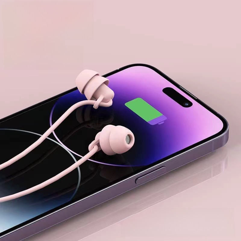 硅膠睡眠耳機入耳式有線HIFI線控側睡不壓耳高音質Type-c手機耳機