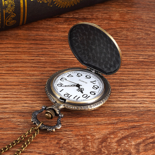 Wind Zodiac Dragon Totem Large Pocket Watch Embossed Dragon Nostalgic Retro Copper Color 6005-1