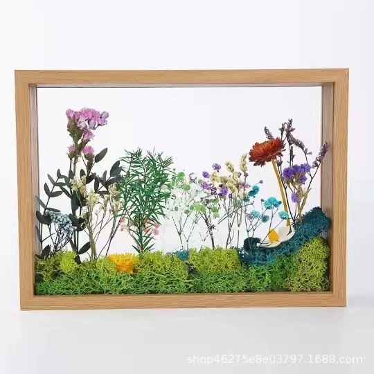 Festival bricolaje hecho a mano material de flor eterna planta flor seca florero flotante aromaterapia flor seca abanico de material paquete al por mayor