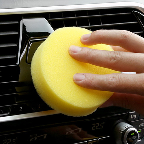 Yellow round thick sponge car waxing polishing sofa seat leather clothing leather bag leather jacket cleaning brush