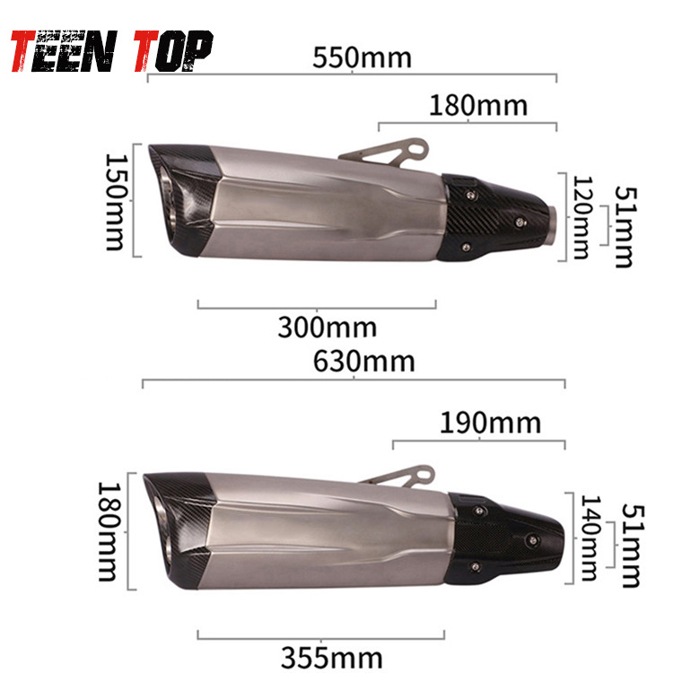 Suitable for Motorcycle Ninja400 800Mt Modified Exhaust Pipe Scorpio Dual Outlet Carbon Fiber Tail Section Exhaust