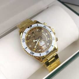 蓝胖子卡通人物男士手表防水男表钢带夜光日历石英表复古手表男表