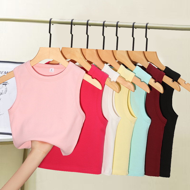 Customized Sexy Simple Breast-Covering Slim Fit Versatile Summer Vest Women's Sleeveless Pure Color Bottoming Shirt with Suspenders