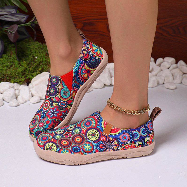 Women's Casual Flower Mushroom Round Toe Canvas Shoes display picture 1