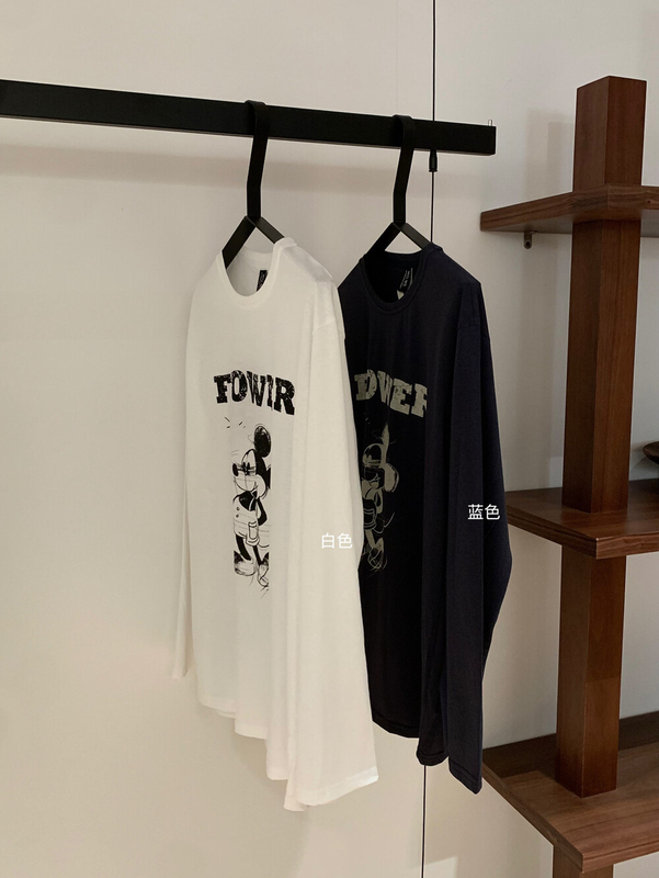 WGWE早秋韩系简约趣味米老鼠印花宽松显瘦休闲圆领长袖T恤女W7010|undefined