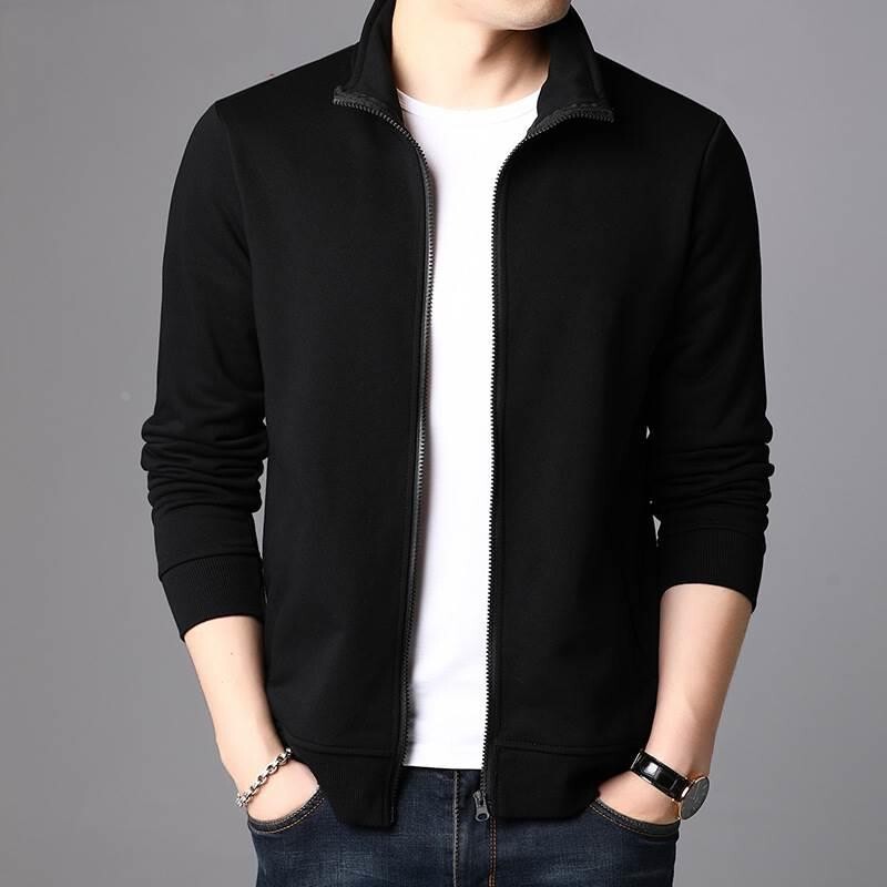 American Style Zipper Cardigan Hoodie Men's Vertical Collar Loose Fashionable Spring and Autumn Youth Sports Casual Jacket Coat American Style Zipper Cardigan Hoodie Men's Vertical Collar Loose Fashionable Spring and Autumn Youth Sports Casual Jacket Coat