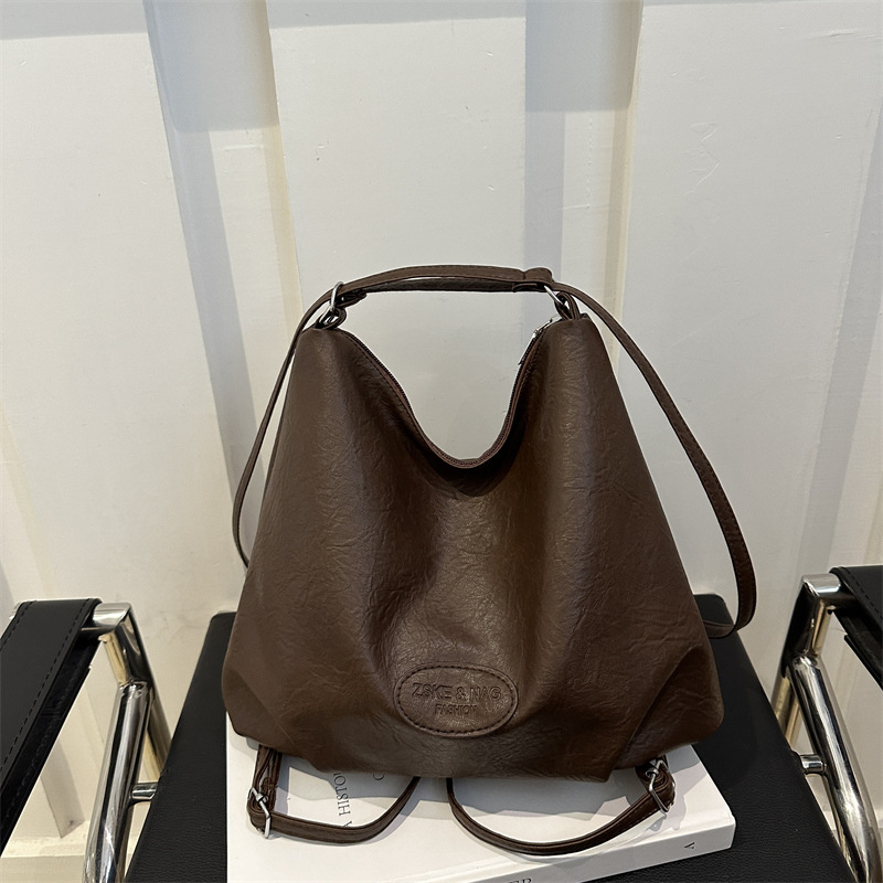 Gran capacidad de transporte popular ocio 2024 retro nuevo estilo de tendencia de color sólido multifuncional bolso de hombro para mujer