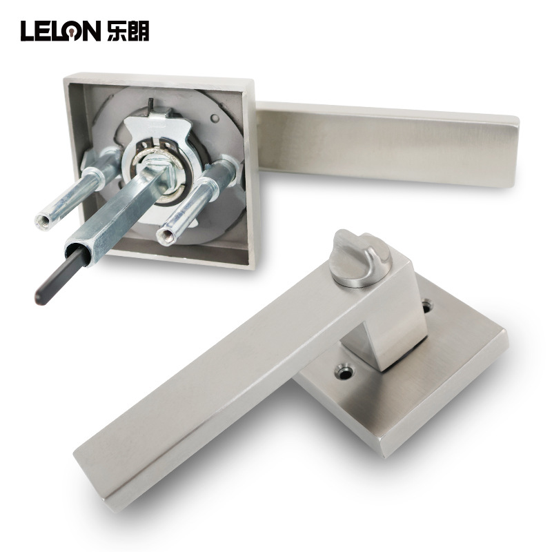 Acero inoxidable transfronterizo de tres barras cerradura de puerta de baño cerradura de puerta interior de madera ajustable cerradura de manija cerradura de puerta de paso contra incendios