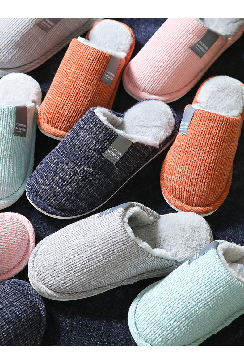 Men's Basic Solid Color Round Toe Cotton Slippers display picture 4