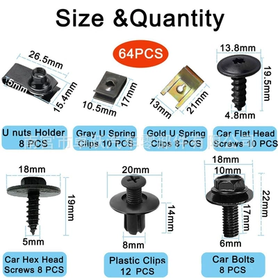 Wire Gasket Screw, Digər kuzov və aksesuarlar - 64pcs-bag