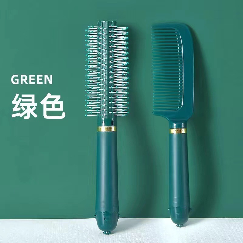 다크그린 2개 [곱슬머리빗+플랫빗]