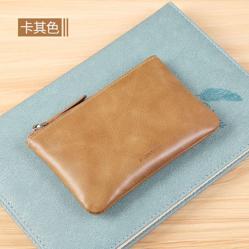 Cartera pequeña, mini bolso de moneda de cuero para hombre, bolso de tarjeta de cambio simple multifuncional, bolso de dinero ultrafino, mano para mujer, hombre