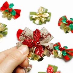 DIY 装飾弓生地アクセサリーベルクリスマスフラワーリングツリーギフト包装材料ペンダント