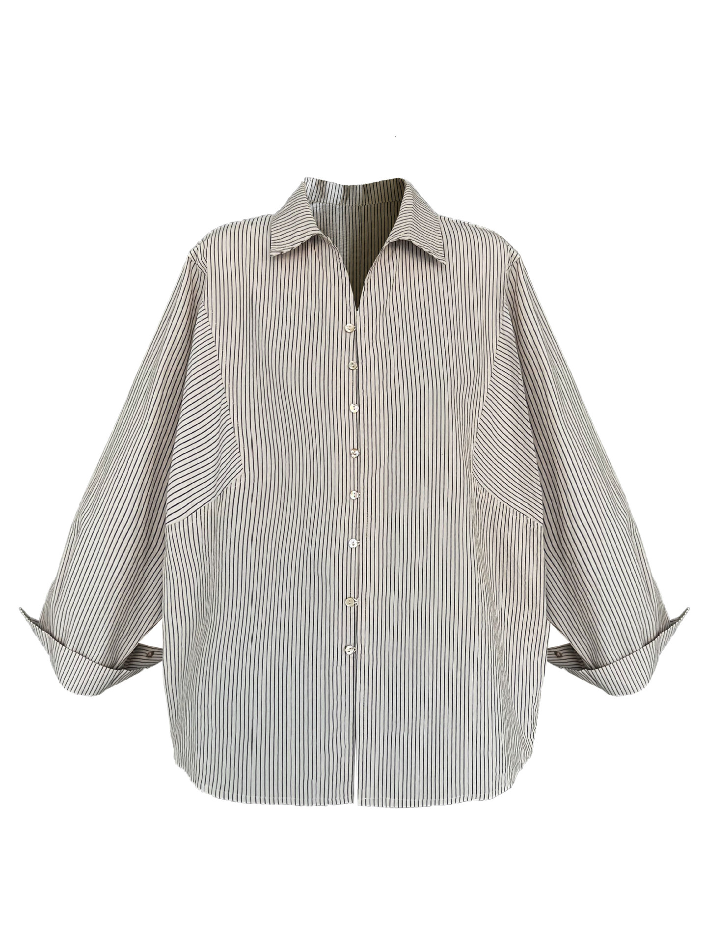 Luxi retro striped shell button shirt for women 25 autumn new…