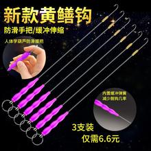 钓黄鳝钩钢丝绳倒刺懒人钓带缓冲钓鳝勾不锈钢鳝鱼钩高岸套装引条