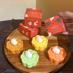 中秋節月餅バニーアロマキャンドルギフトボックスフレグランスキャンドルギフト卸売クリエイティブモデリングワックス