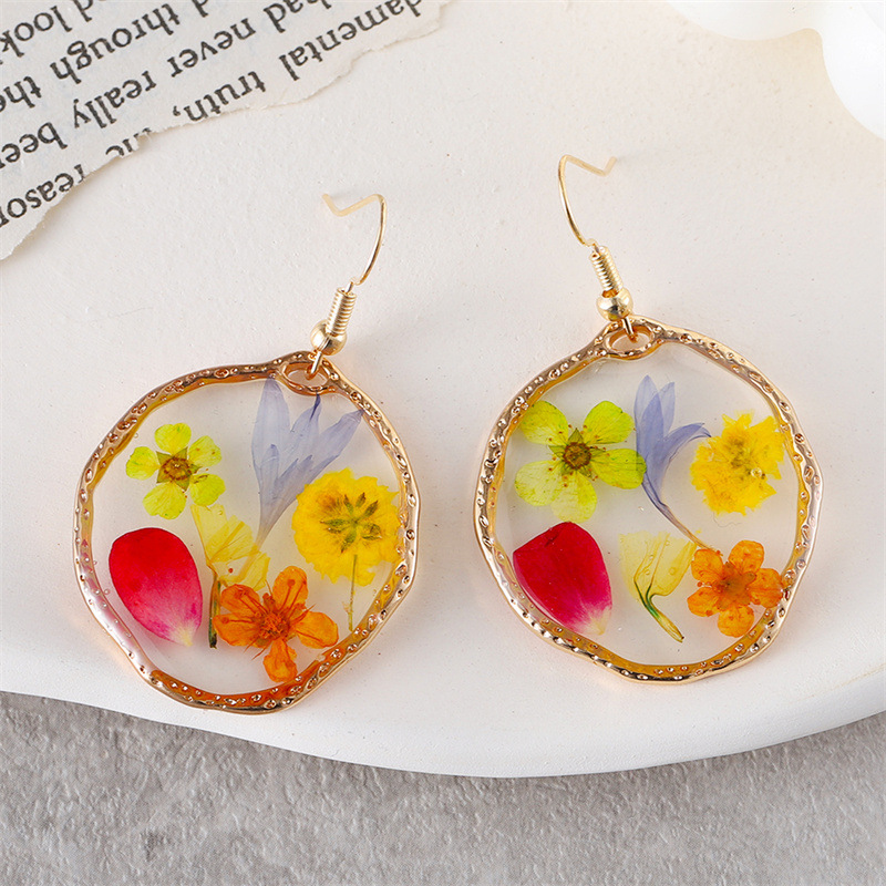 15g Weight Zinc Alloy Ear Needle Material Drop Earrings Classification 1 Pair Quantity Casual Occasion Zinc alloy Material Floral Pattern Unisex Gender Epoxy Design Pastoral, Simple Style Style 1 Pair Pastoral Simple Style Floral Epoxy Zinc Alloy Drop Earrings 6
