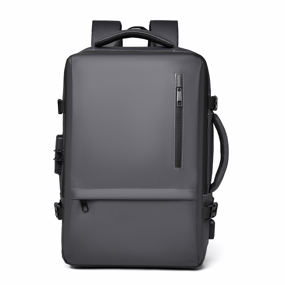 Mochila de hombro simple de color sólido 2025, bolsa de negocios expandible de gran capacidad, bolsa de viaje de viaje casual